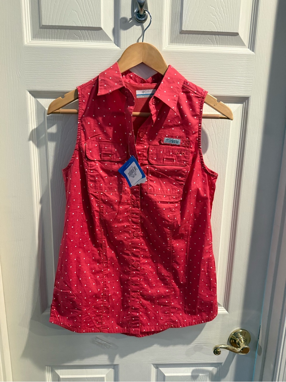 Columbia Red Polka Dot Sleeveless Top